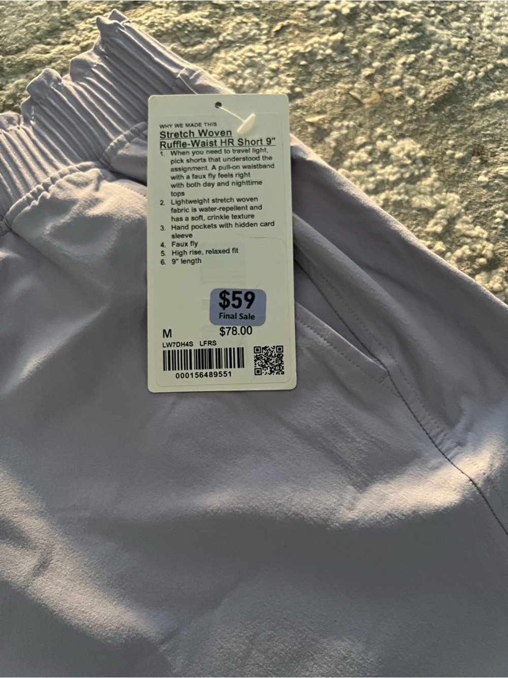 NWT lululemon stretch woven ruffle waist HR shorts 9” size M - Picture 3 of 3